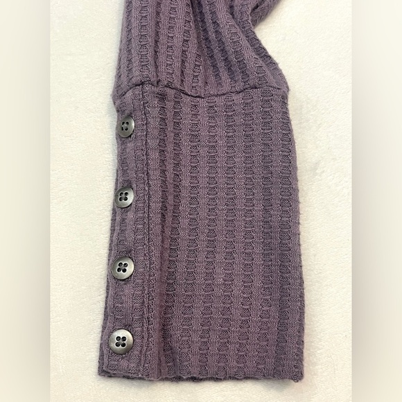 Chaser Thermal Waffle Knit Purple Women's Top Long Sleeve Shirt Size Large - Picture 4 of 14
